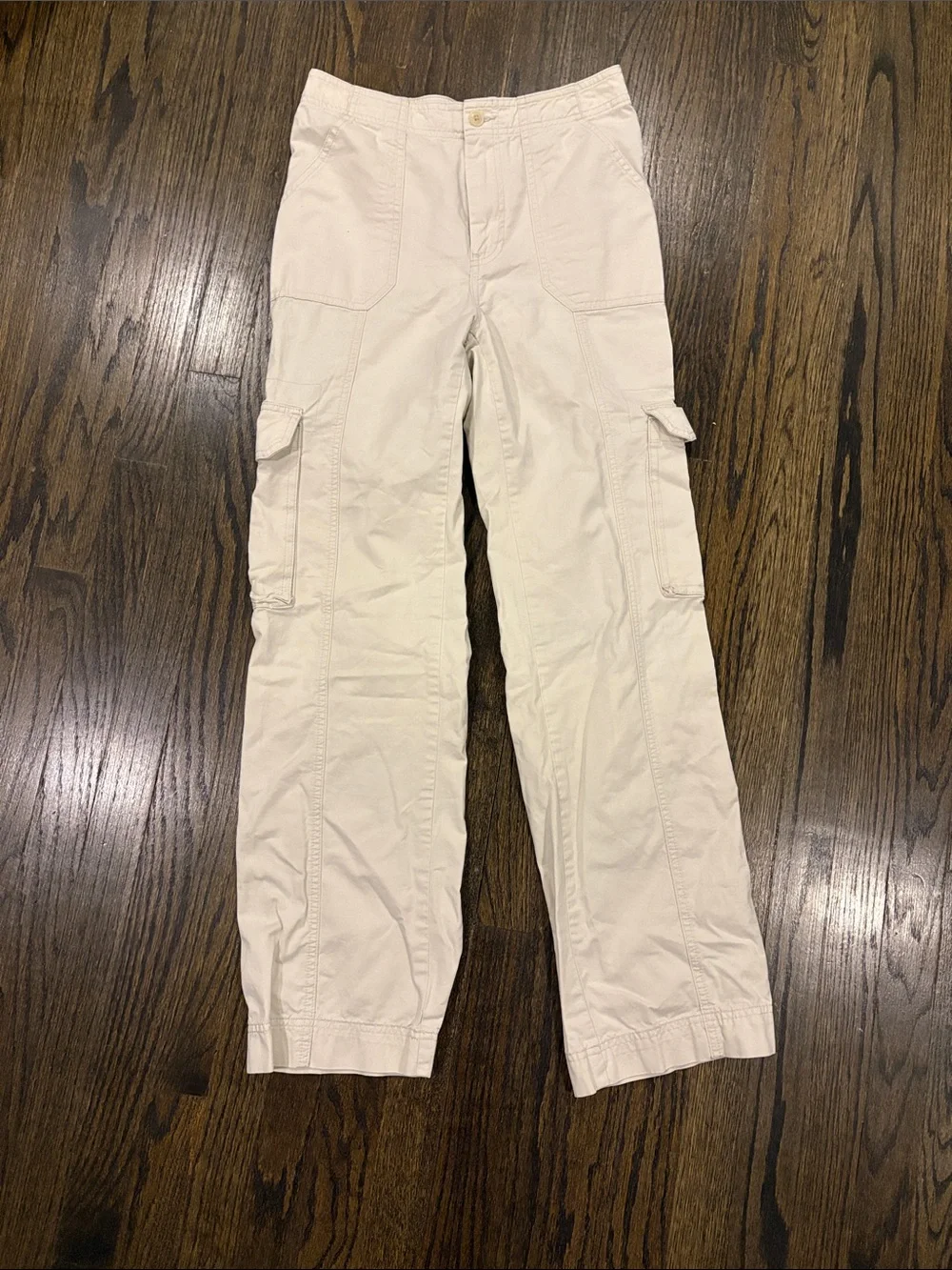 Ladies Cargo Pants in Light Beige - Classic Utility Style by Abercrombie